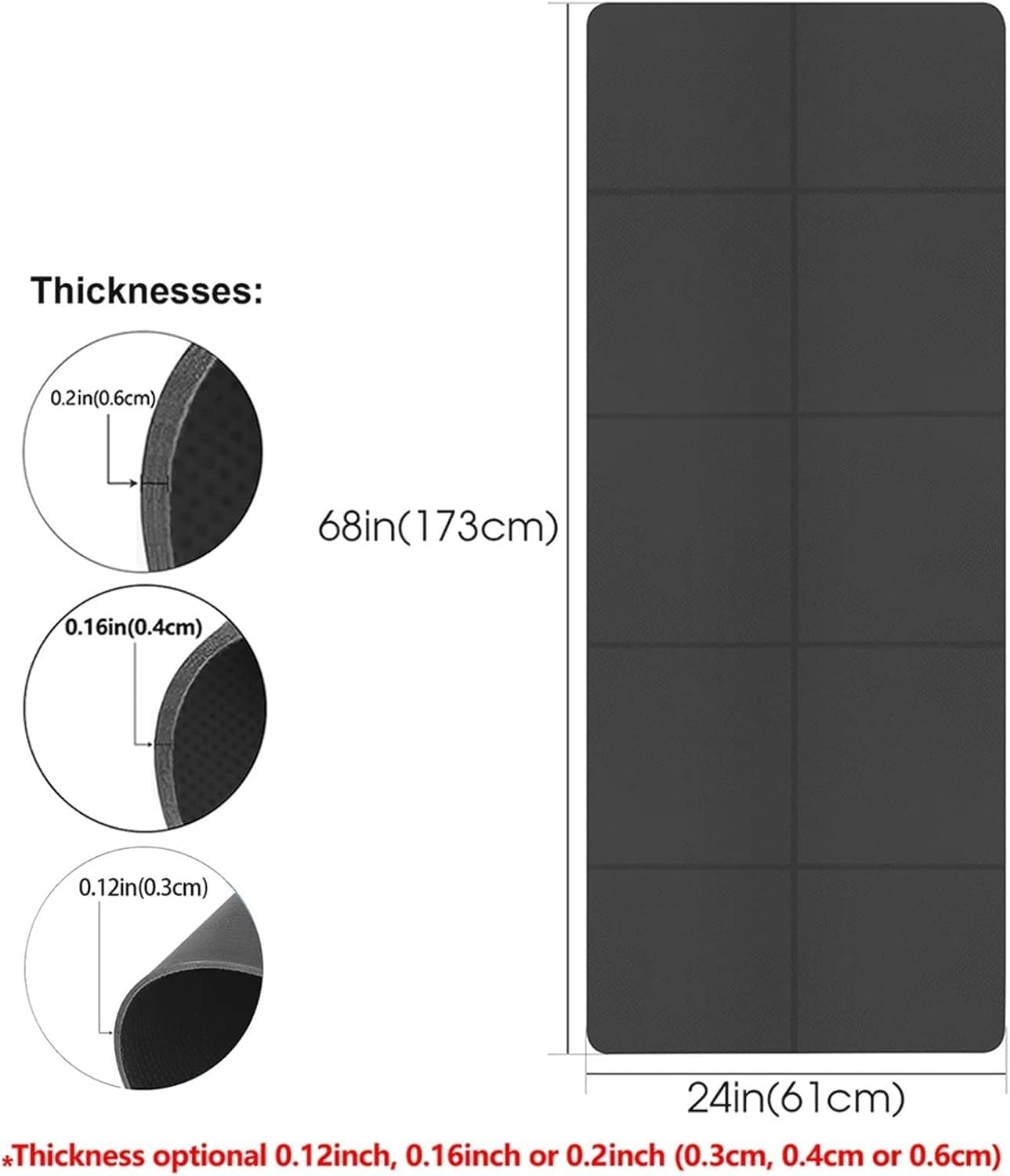 Foldable Yoga Mat | Portable Non-Slip Fitness & Exercise Mat |Travel & Home Workout Mat