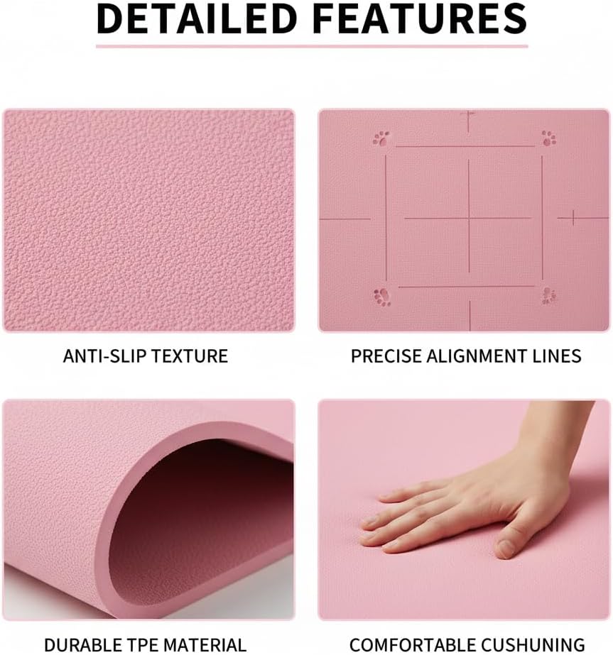 Foldable Yoga Mat | Portable Non-Slip Fitness & Exercise Mat |Travel & Home Workout Mat