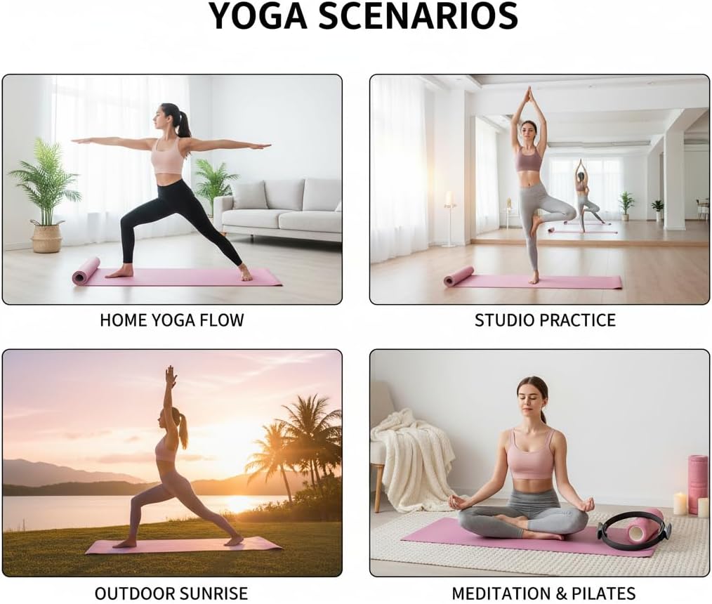 Foldable Yoga Mat | Portable Non-Slip Fitness & Exercise Mat |Travel & Home Workout Mat